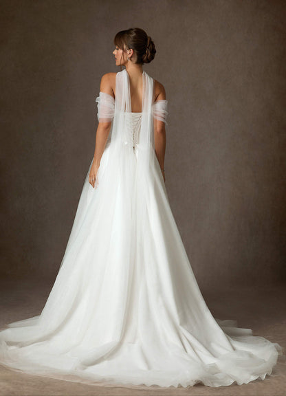 Diamond White Ball-Gown Tulle Dress