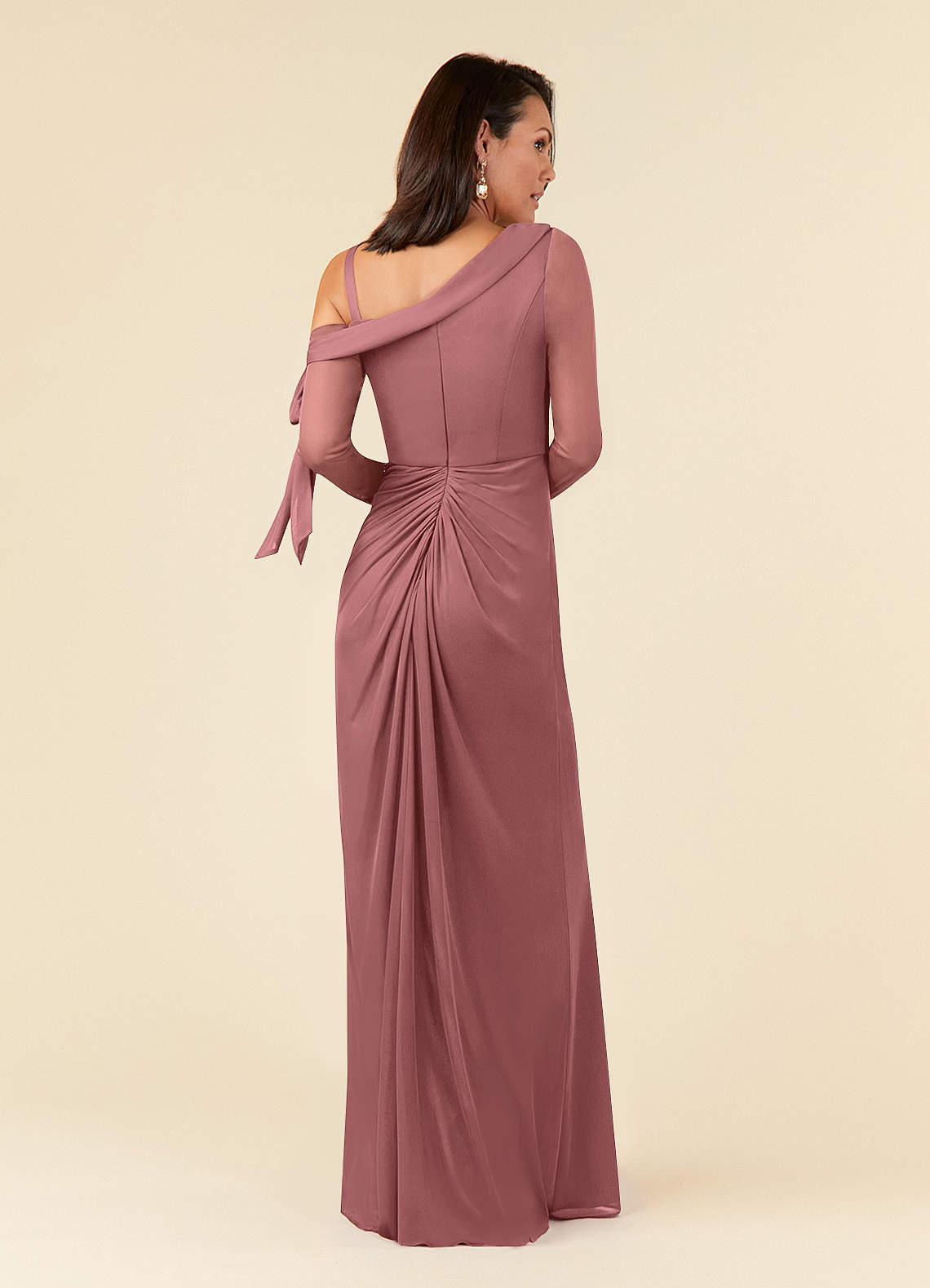 Desert Rose Sheath One Shoulder Mesh Dress