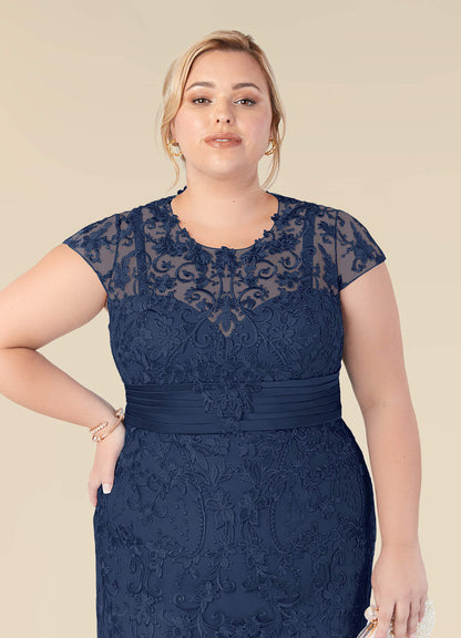 Dark Navy Mermaid Lace Dress