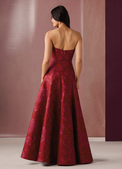 Elayne Red Hot Pink Gown  Dress