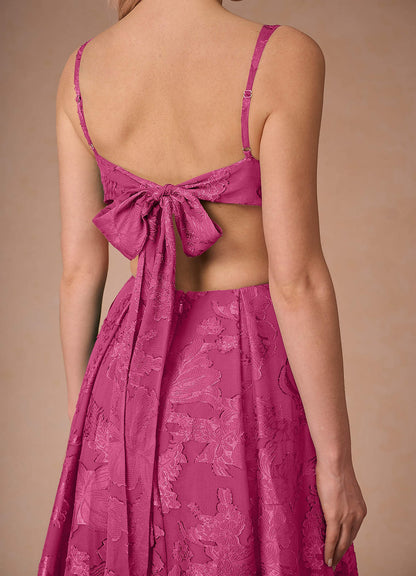 Althea Fuchsia Tie-Back Maxi Dress
