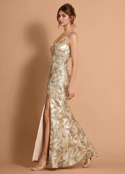 Othelia Gilded Silver Maxi Dress