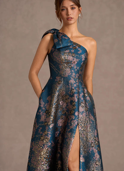 Jonelle Teal Floral Maxi Dress