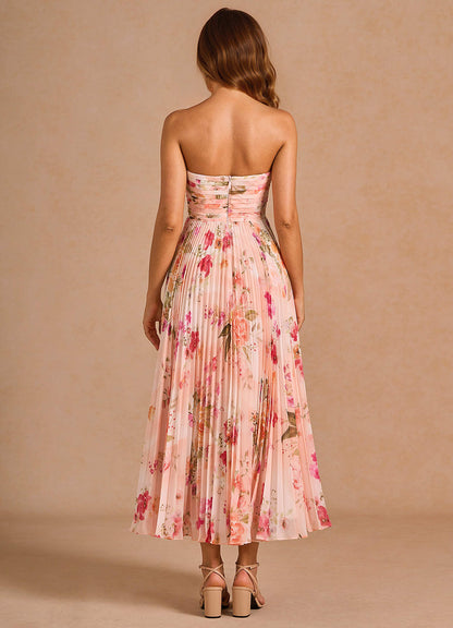 Celestine Abstract Bouquet Floral Midi Dress  Dress