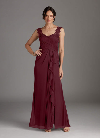 Cabernet A-Line Sweetheart Neckline Pleated Mesh Dress