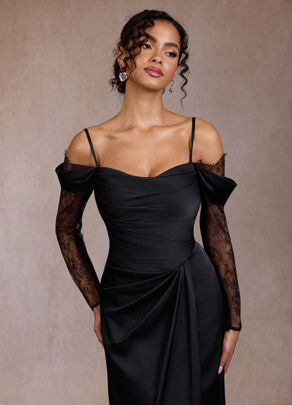 Gizela Black Lace Maxi Dress  Dress
