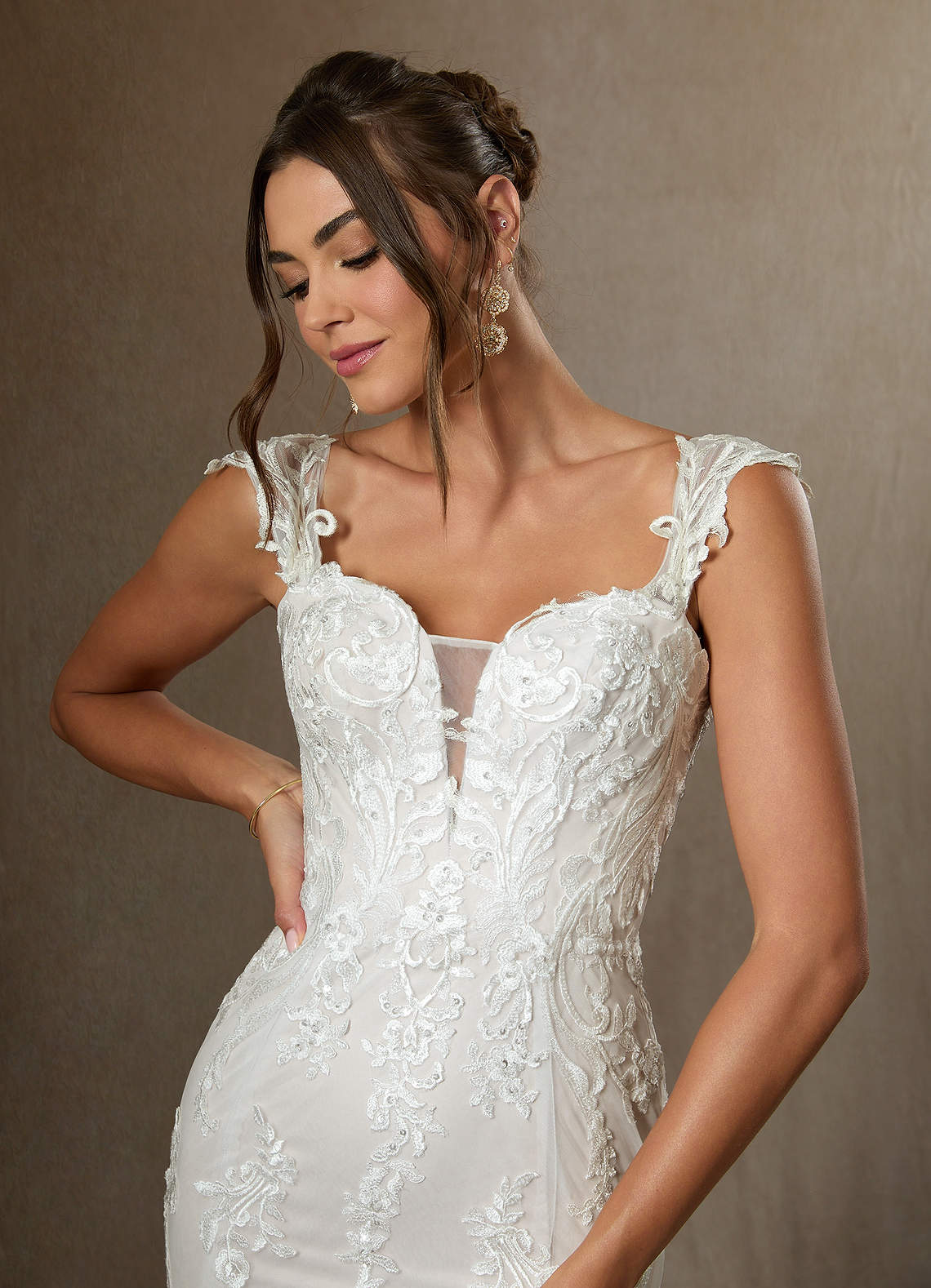 Diamond White Mermaid Sequins Satin Dress