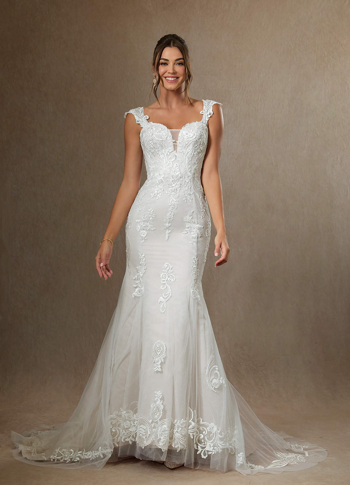 Diamond White Mermaid Sequins Satin Dress