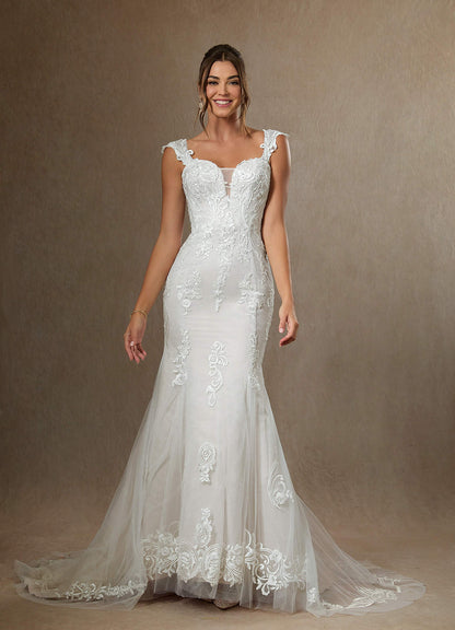 Diamond White Mermaid Sequins Satin Dress