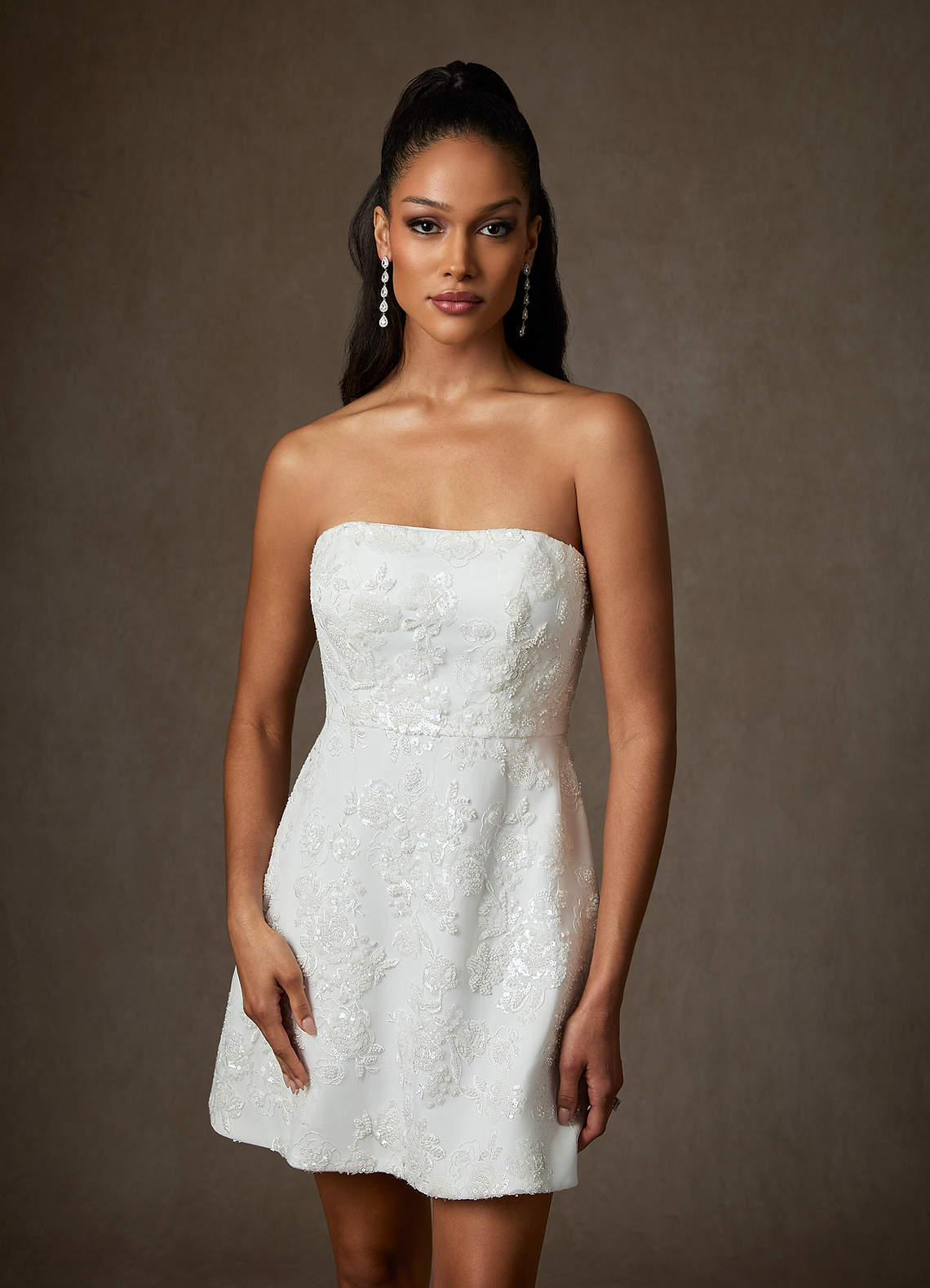 Diamond White A-Line Lace Dress