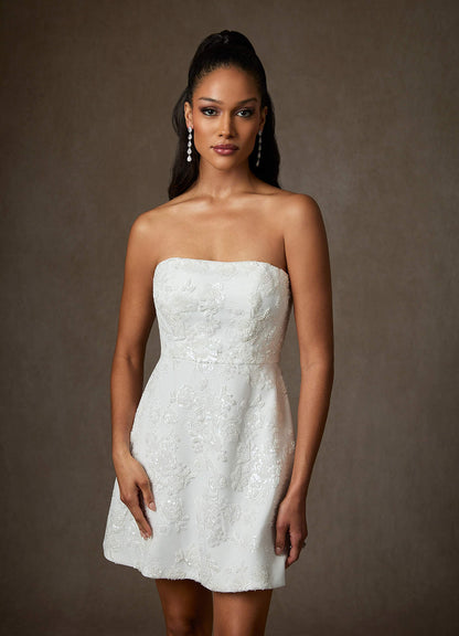 Diamond White A-Line Lace Dress