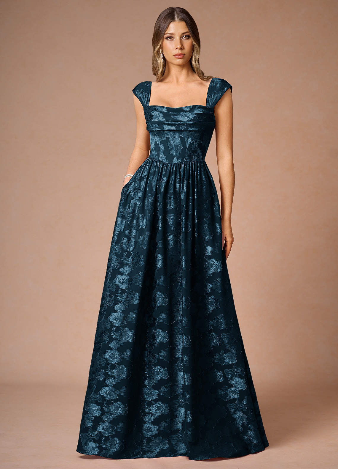 Hazel Navy Pleated Maxi Dress  Dress