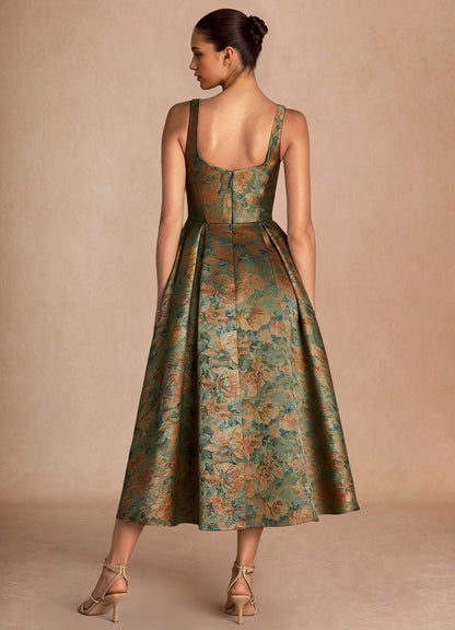 Ainslee Vintage Teal Midi Dress