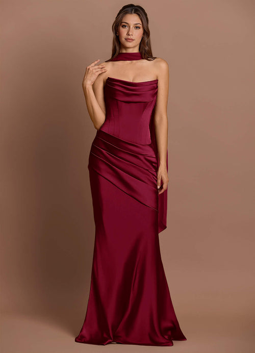 Pelagia Merlot Maxi Dress