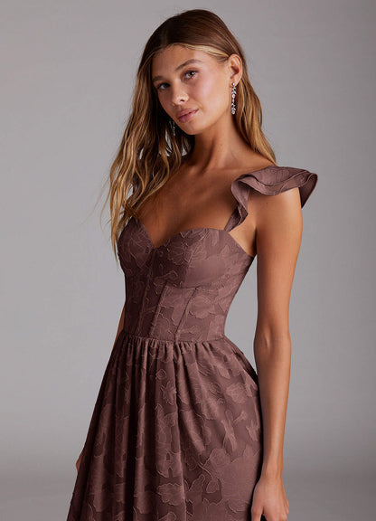 Denisse Mocha Coco Corset Maxi Dress