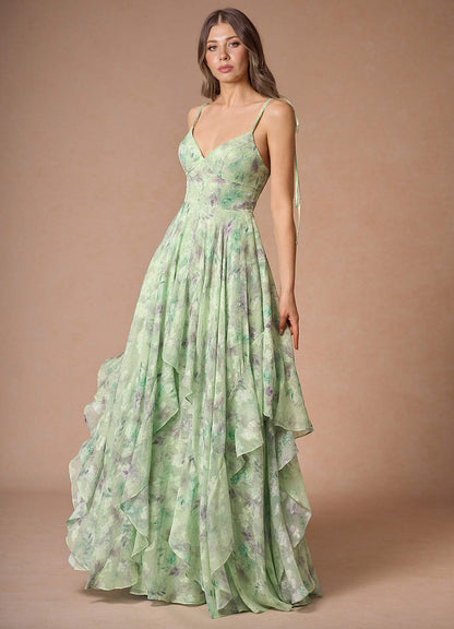 Harmony Sage Floral Maxi Dress