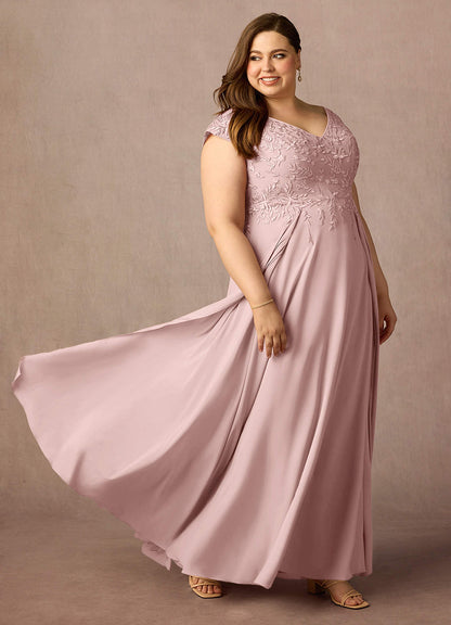 Dusty Rose A-Line Lace Dress