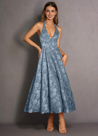 Isabeau Dusty Blue Midi Dress  Dress