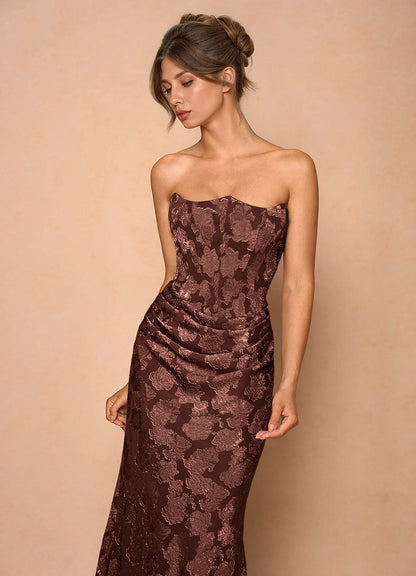 Ezrena Mocha Coco Maxi Dress