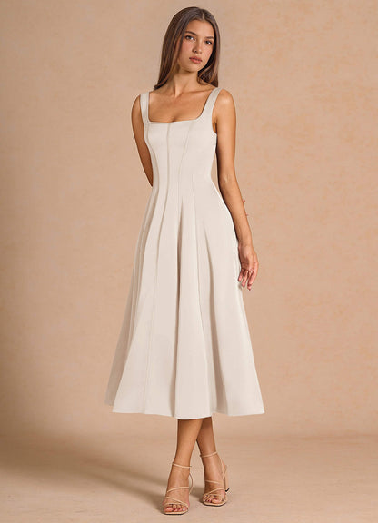 Nolia Cream Midi Dress  Dress