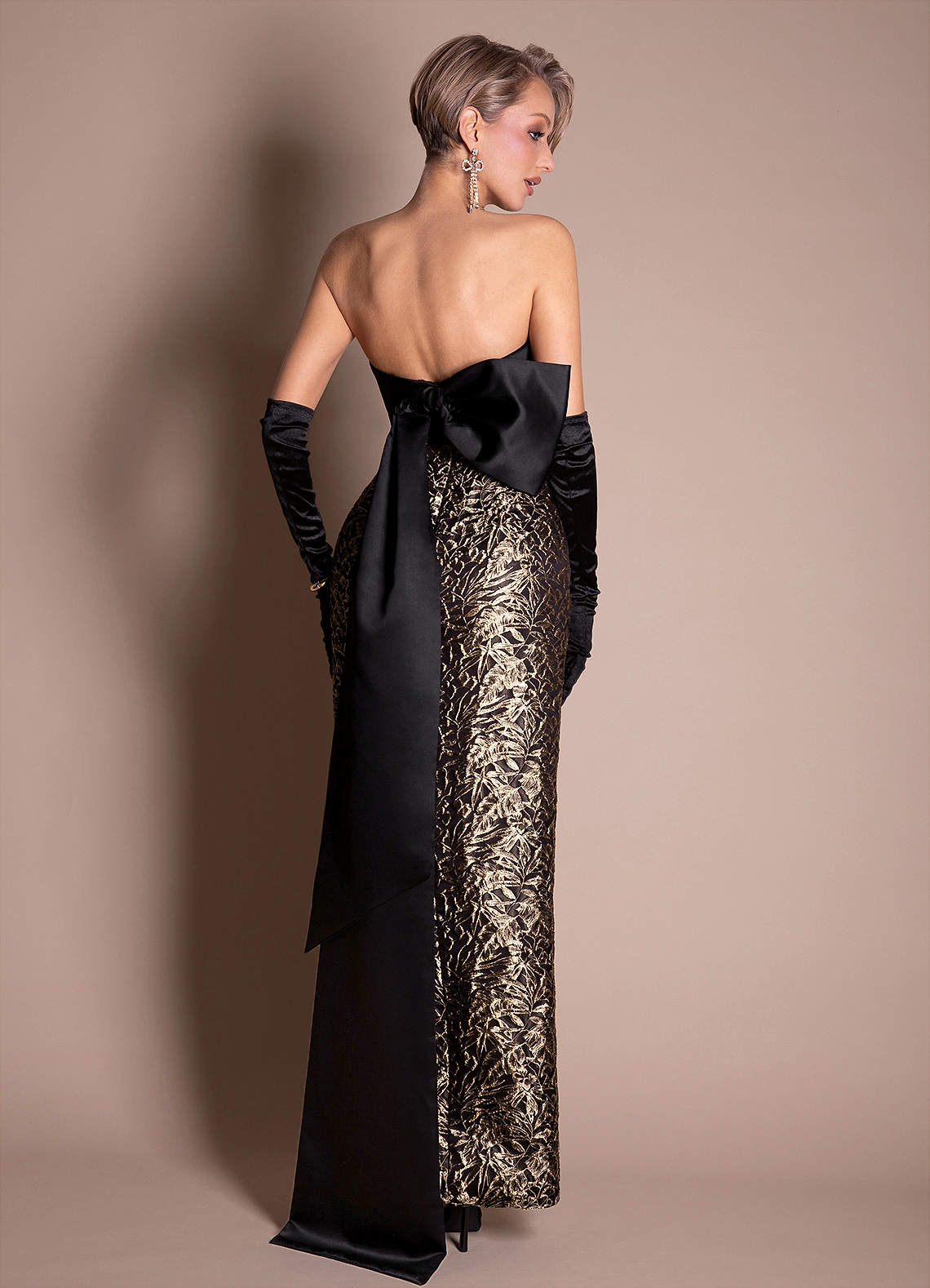 Ella Ebony Gold Maxi Dress
