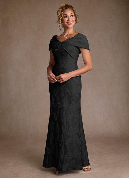 Black Jacquard Mermaid Off the Shoulder Floral Jacquard Dress