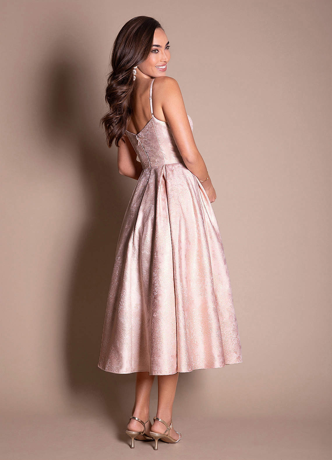 Vitoria Blush Gold Midi Dress