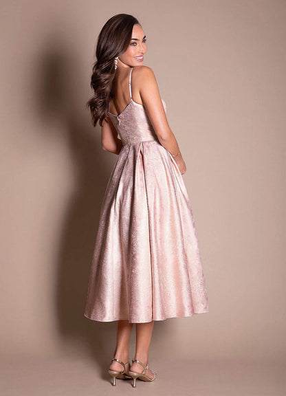 Vitoria Blush Gold Midi Dress