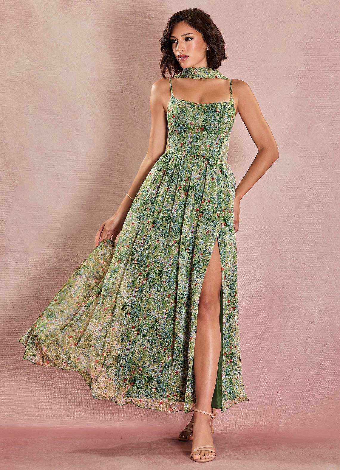 Lolla Green Floral Maxi Dress  Dress
