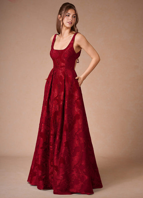 Althea Ruby Red Tie-Back Maxi Dress  Dress