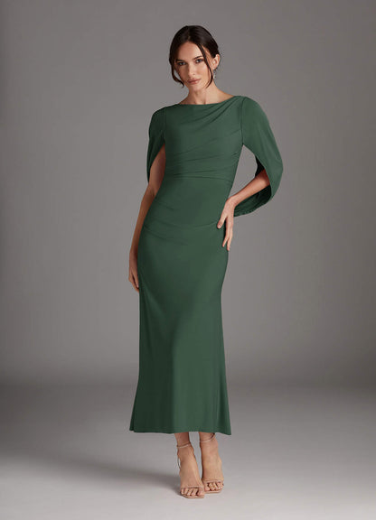 Eucalyptus Sheath Boatneck Luxe Knit Dress
