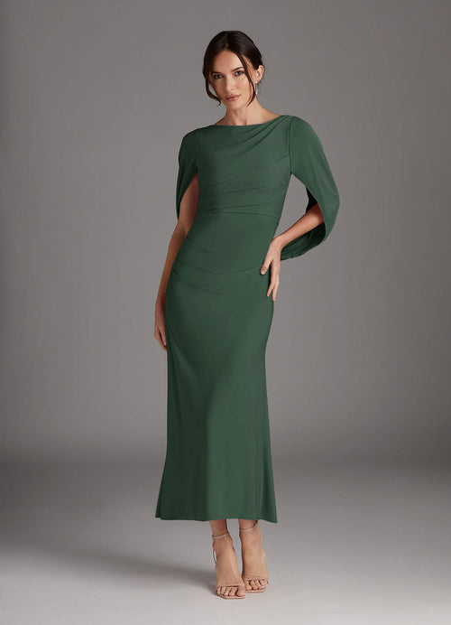 Eucalyptus Sheath Boatneck Luxe Knit Dress