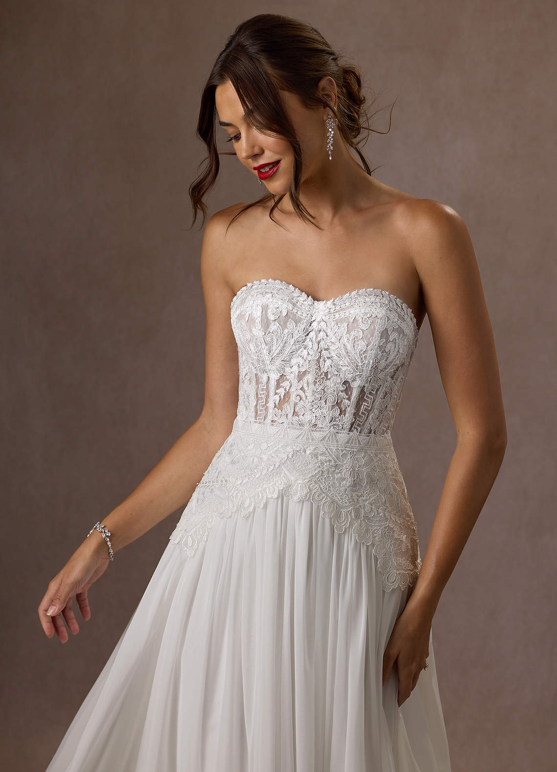Diamond White A-Line Off the Shoulder Lace Dress