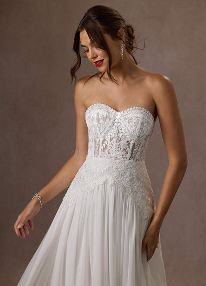 Diamond White A-Line Off the Shoulder Lace Dress