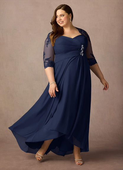Dark Navy Sheath Sweetheart Sequins Lace Dress