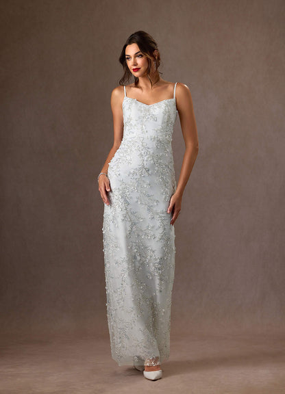 Diamond White Sheath Lace Dress