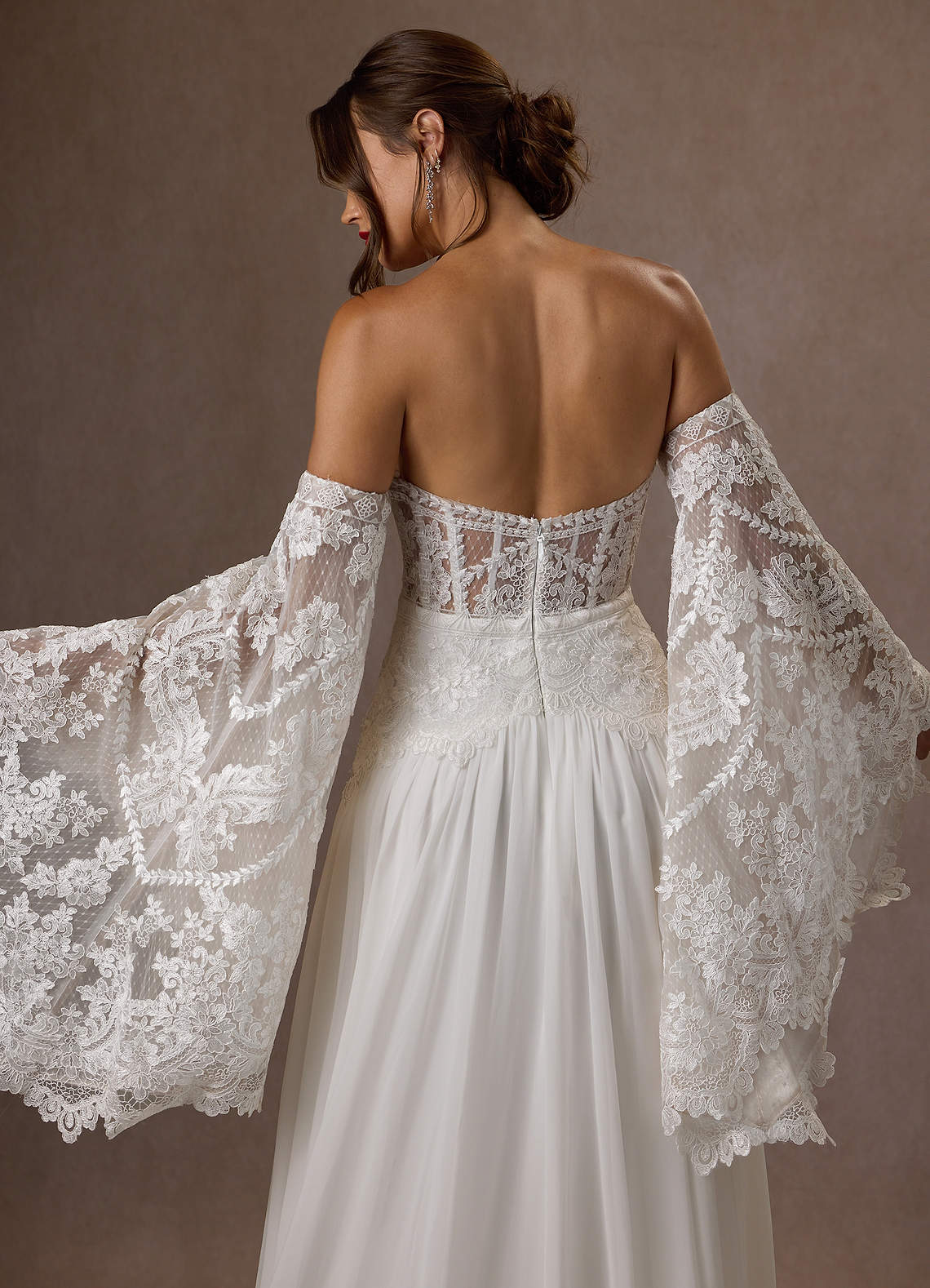 Diamond White A-Line Off the Shoulder Lace Dress