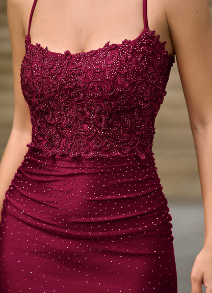 Beatrice Burgundy Mermaid Stretch Satin Prom Dress