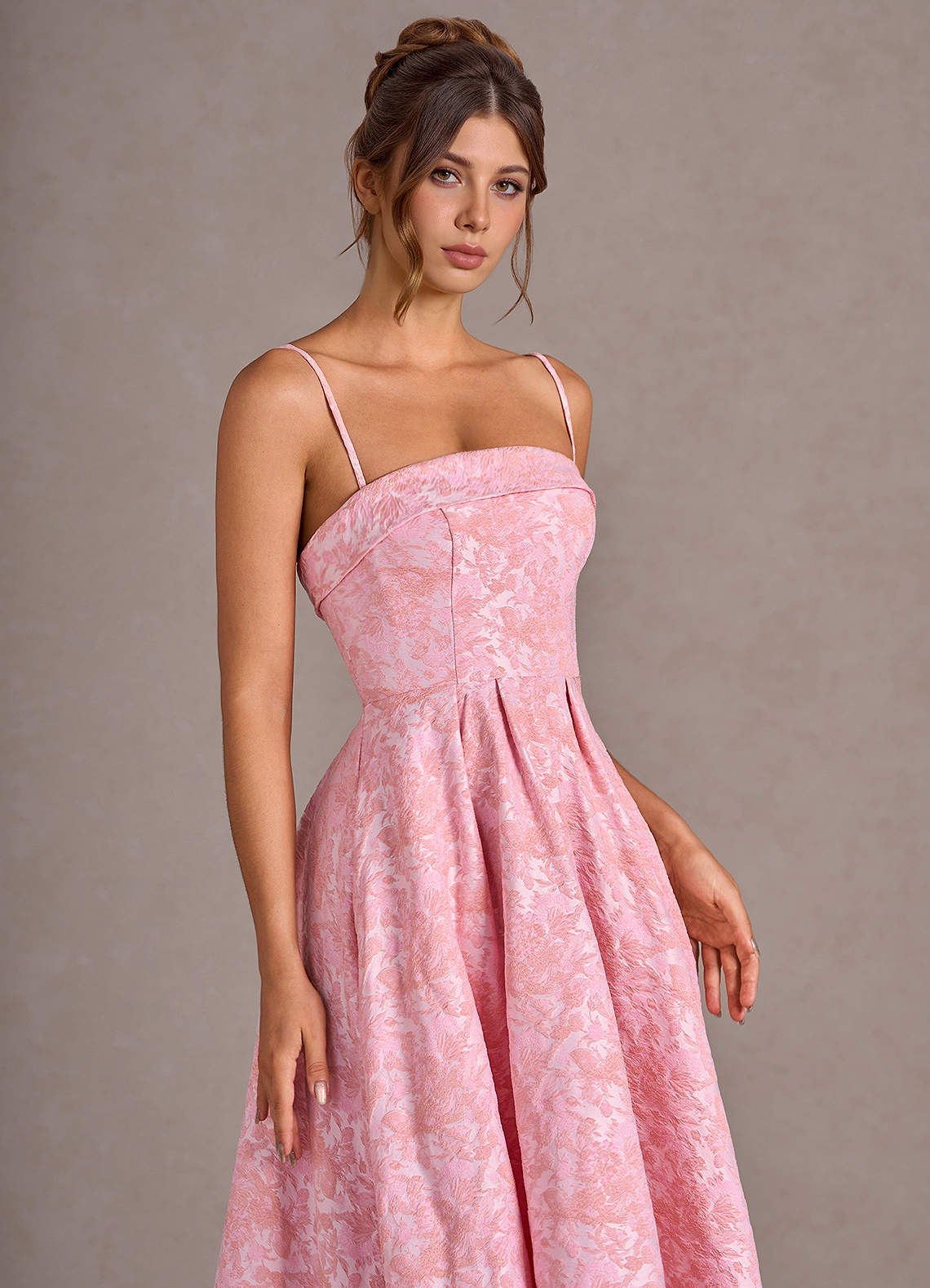 Emberlyn Pink Multi A-Line Maxi Dress  Dress
