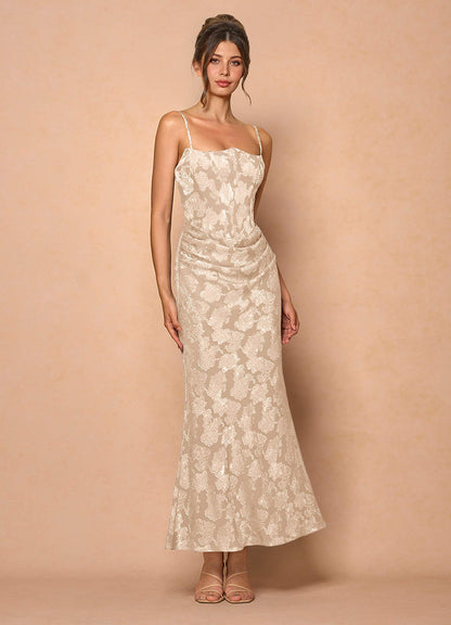 Ezrena Cream Maxi Dress