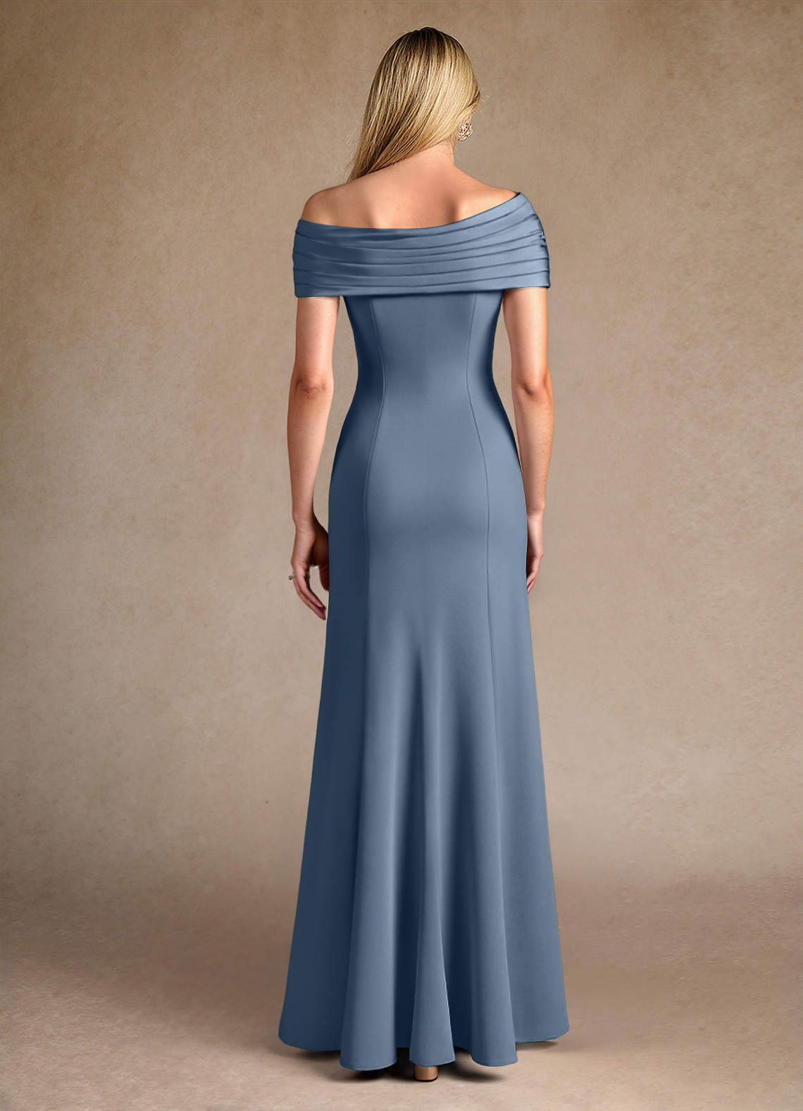 Twilight Mermaid Pleated Stretch Crepe Dress