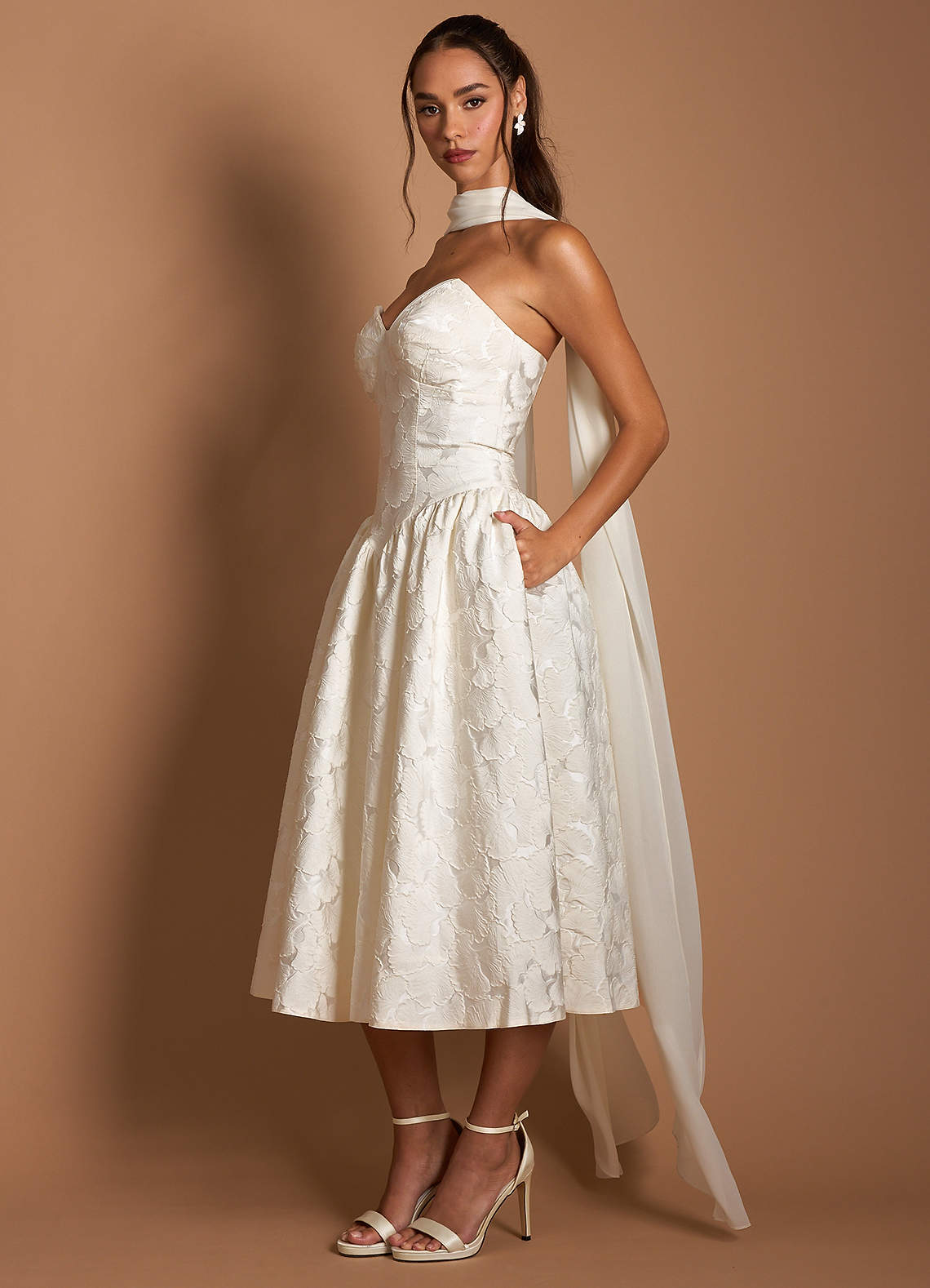 Astra French White Midi Dress  Dress