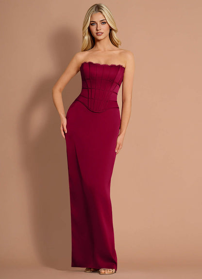 Roswyn Merlot Two-Piece Dress