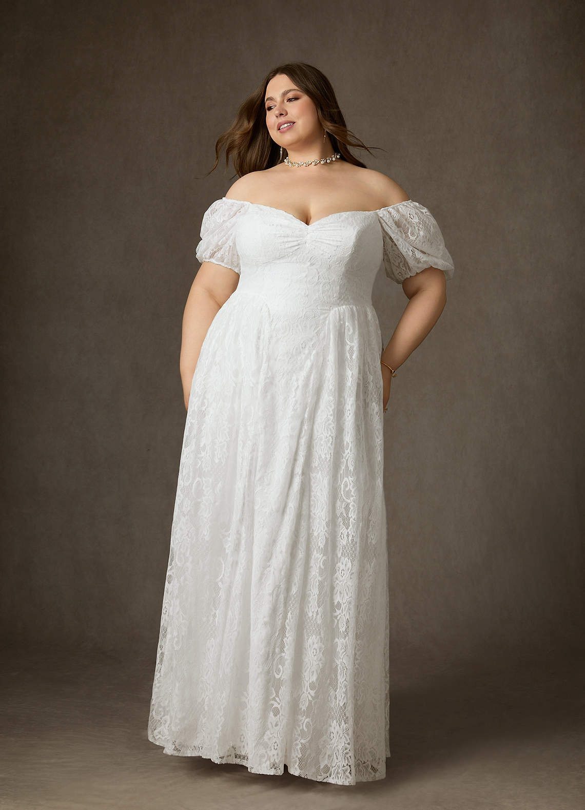Diamond White A-Line Sweetheart Neckline Lace Dress