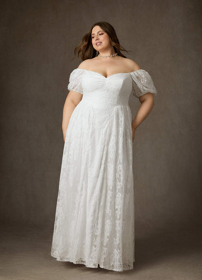 Diamond White A-Line Sweetheart Neckline Lace Dress
