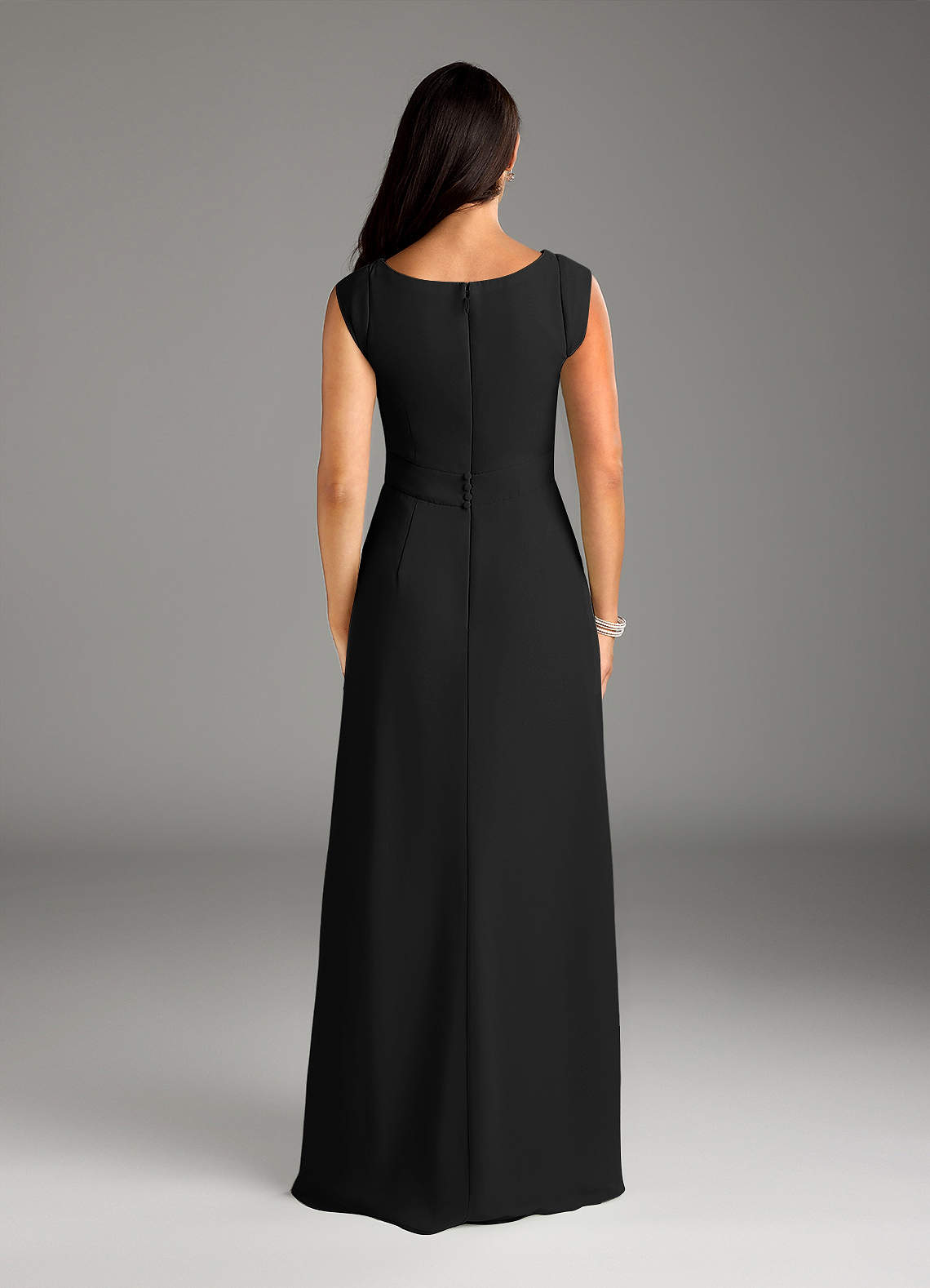 Black A-Line Lace Chiffon Dress