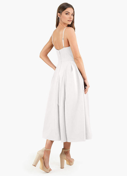 Doris White Strappy Midi Dress  Dress