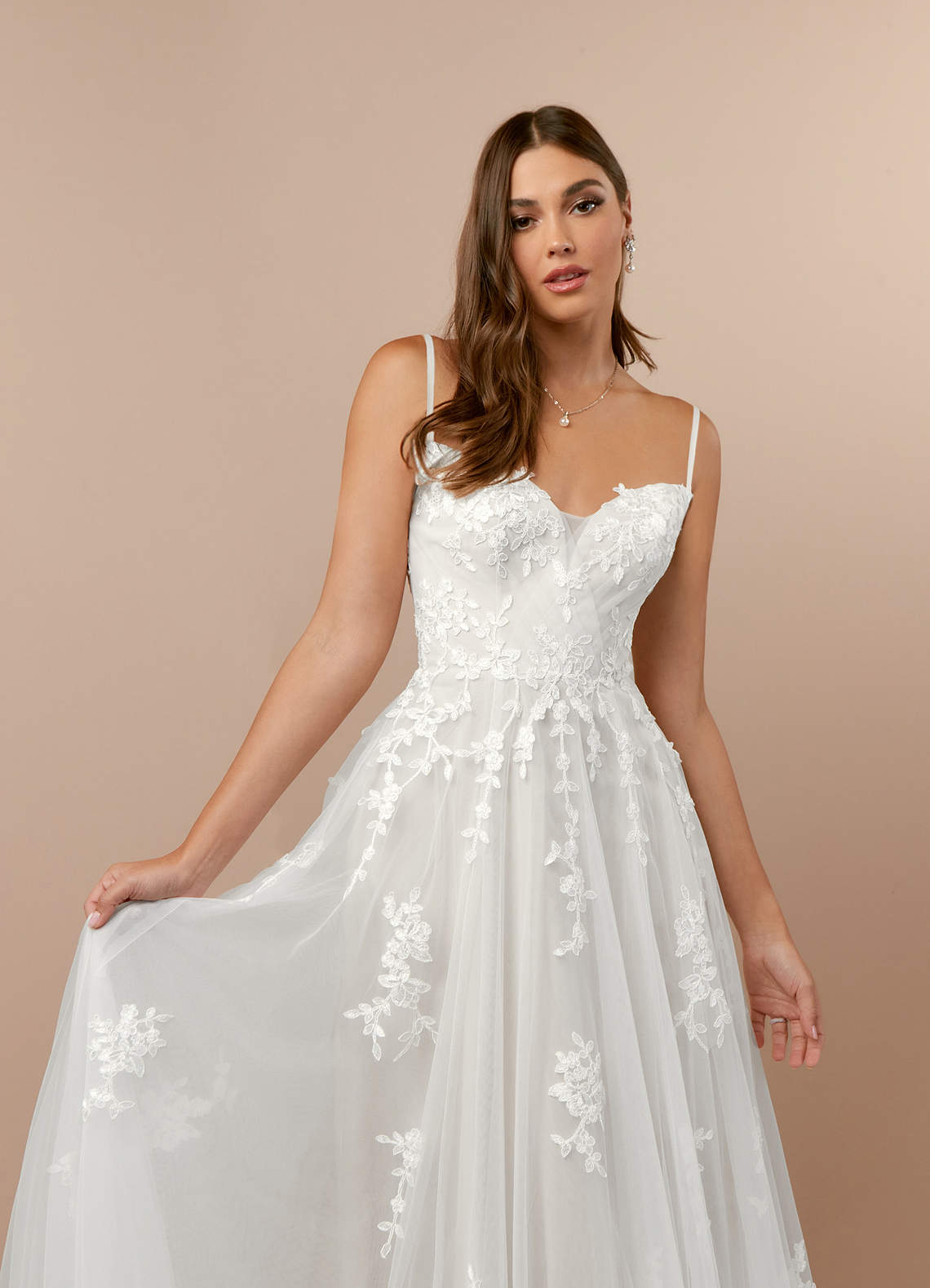 Diamond White A-Line Off the Shoulder Tulle Dress
