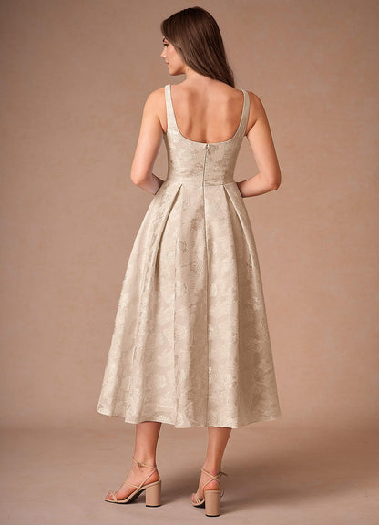 Briac Cream A-Line Midi Dress  Dress