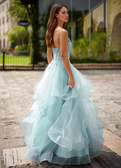 Spitze Blue Sheer Lace Prom Dress  Dress